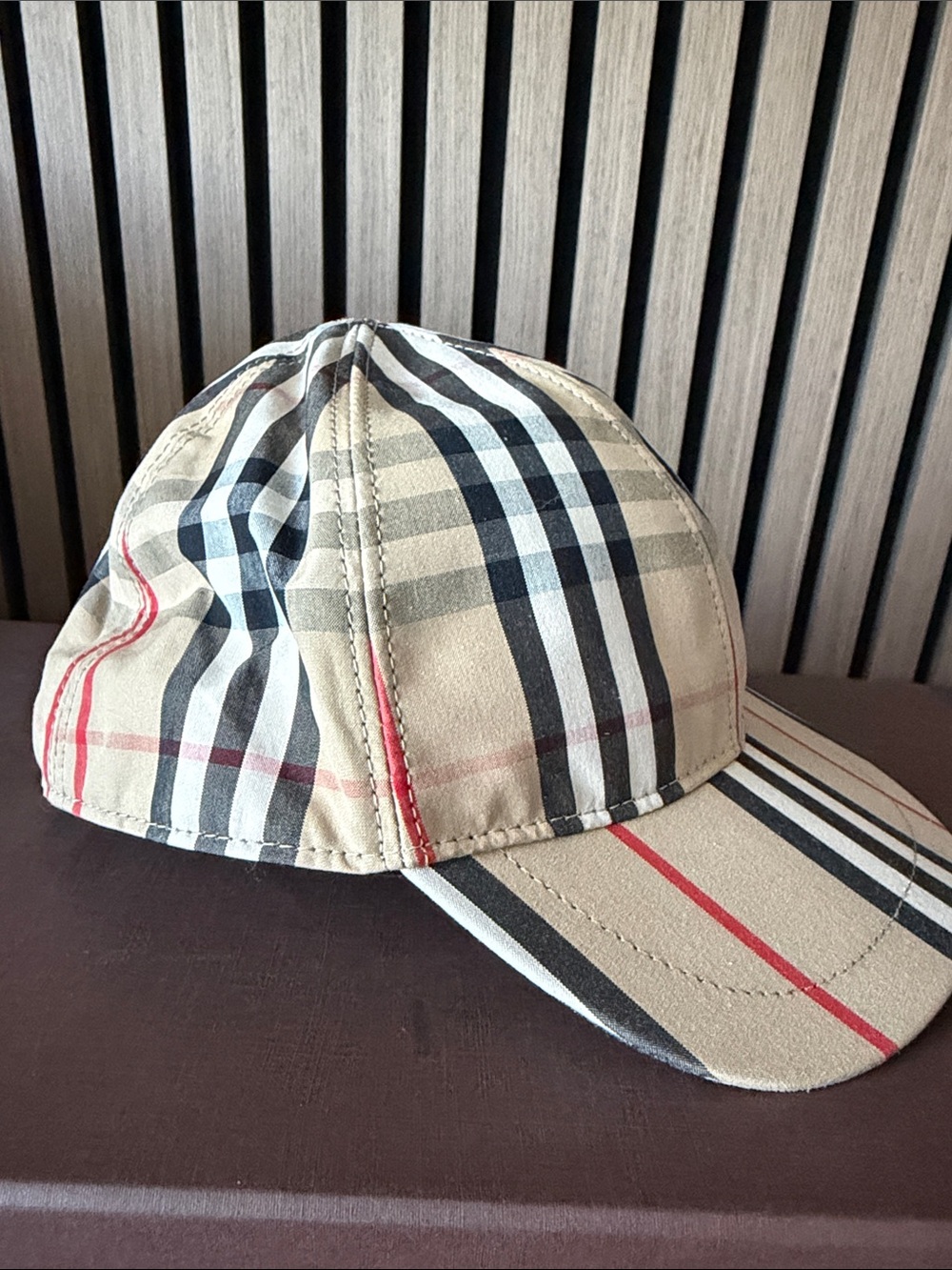 Burberry Classic Beige Plaid Kids Cap- Size M